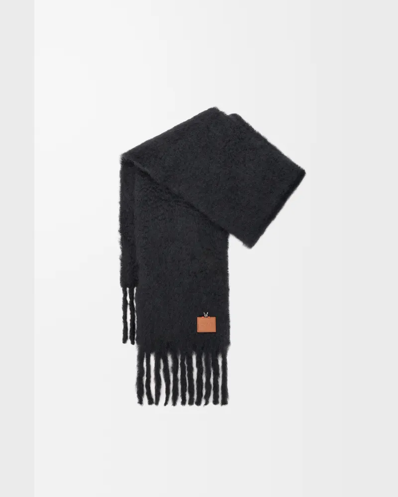 Loewe Scarf In Mohair And Wool Blend Mujer Black