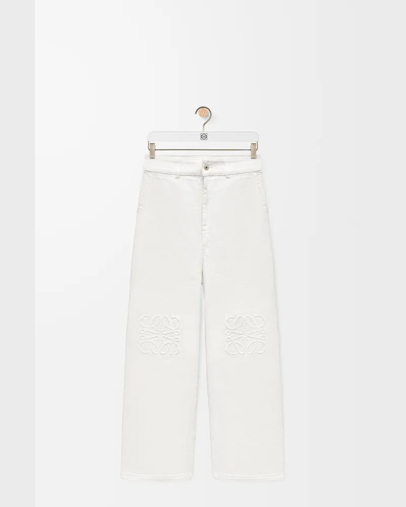 Loewe Anagram Baggy Jeans In Denim Size Mujer White
