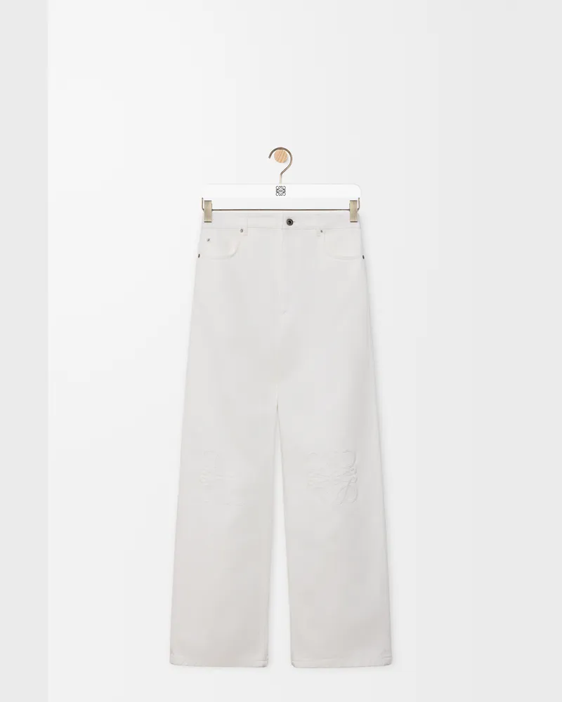 Loewe Anagram Baggy Jeans In Denim Size Mujer White