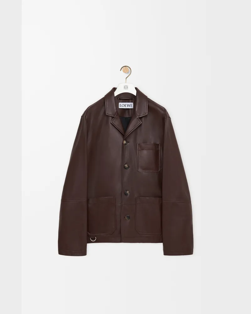 Loewe Workwear Jacket In Nappa Lambskin Size Hombre Dark