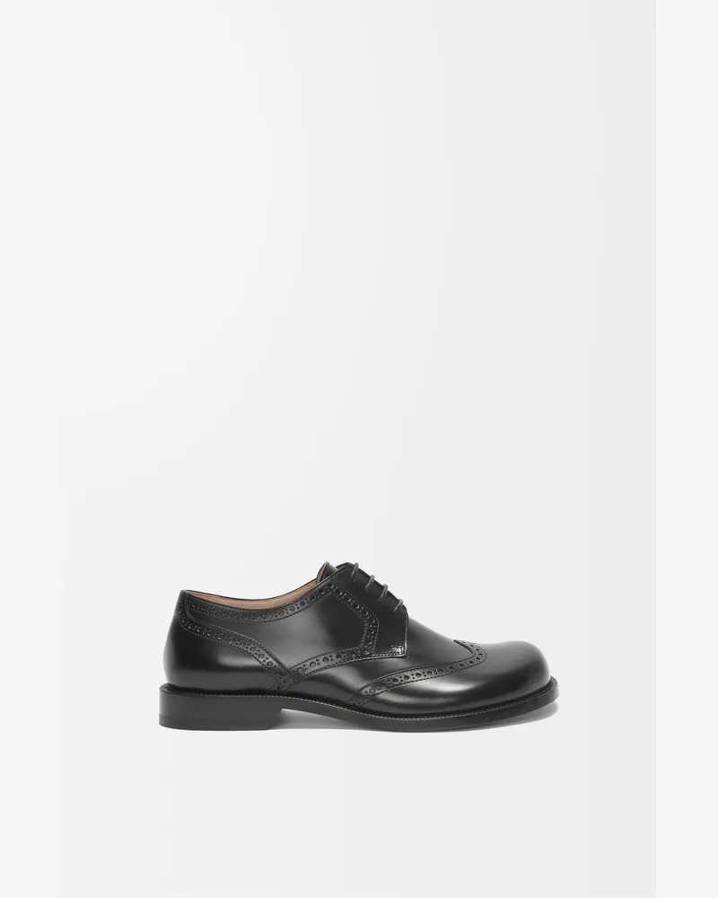 Loewe Campo Brogue Derby In Brushed Leather skin Size Hombre Black