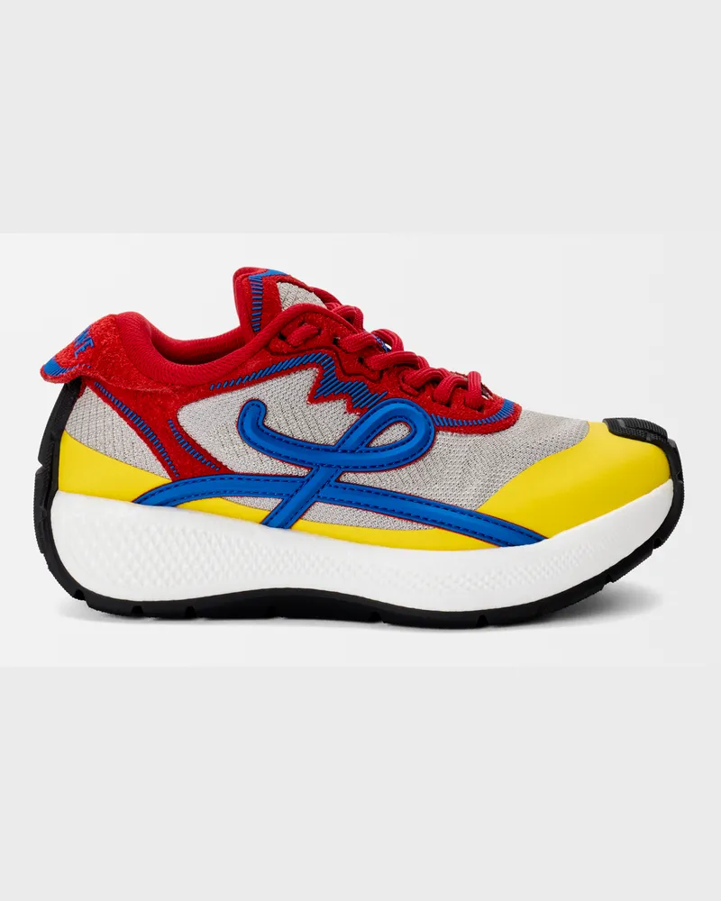 Loewe Pogo Sneaker In Technical Knit And Suede Size Mujer Red