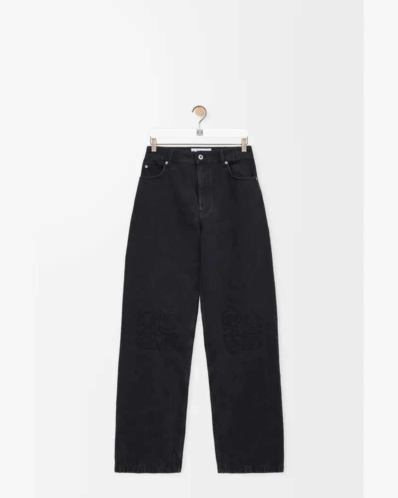 Loewe Anagram Baggy Jeans In Denim Size Mujer Black