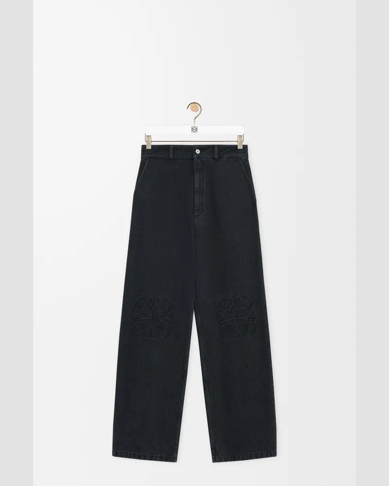 Loewe Anagram Baggy Jeans In Denim Size Mujer Black