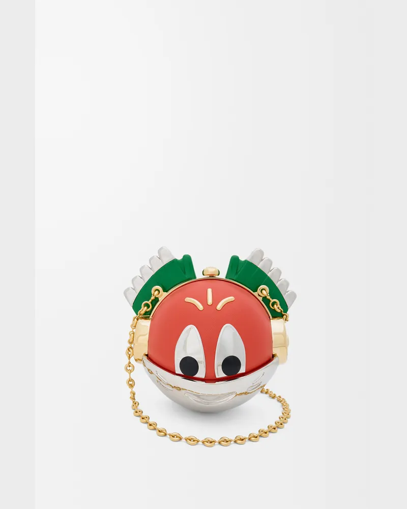 Loewe Knight Cat Clutch In Metal And Nappa Lambskin Mujer Sunrise