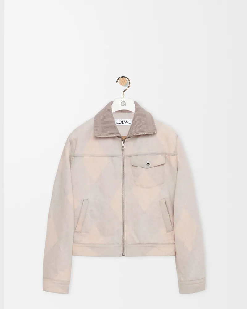 Loewe Zip-up Jacket In Denim Size Hombre Beige