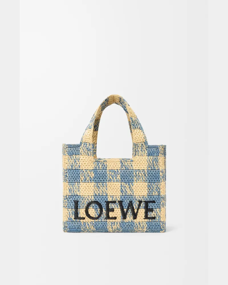 Loewe Small Loewe Font Tote In Raffia Mujer Natural