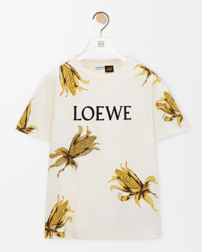 Loewe Embellished T-shirt In Cotton Size Mujer Ecru