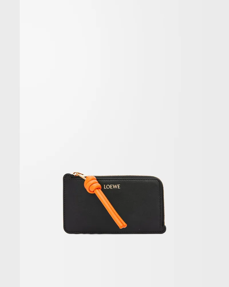 Loewe Knot Coin Cardholder In Shiny Nappa Leather skin Mujer Black