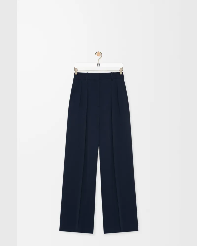 Loewe Trousers In Stretch Viscose Size Mujer Midnight