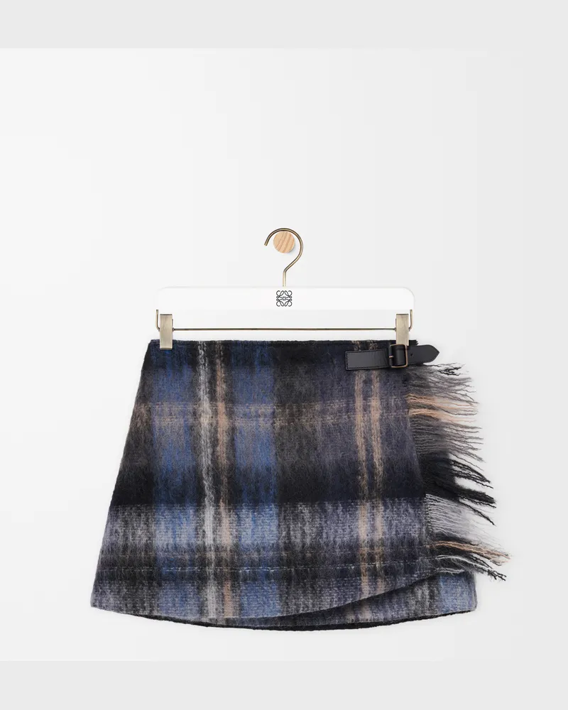 Loewe Skirt In Mohair And Wool Blend Size Mujer Blue