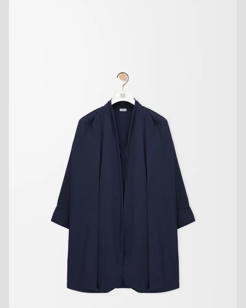 Loewe Draped Dress In Cotton Size Mujer Navy