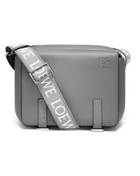 Loewe Luxury XS Military messenger bag in supple smooth calfskin and jacquard Asphalt