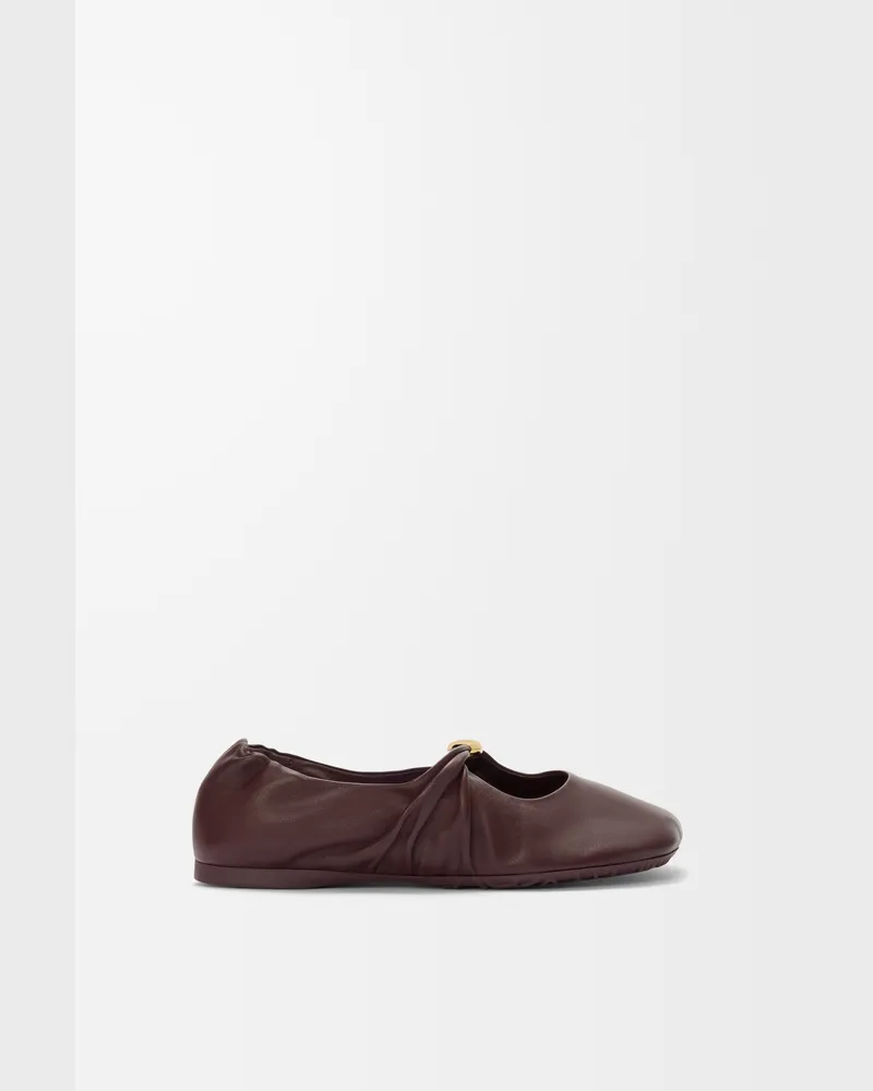 Loewe Pebble Soft Ballerina In Nappa Lambskin Size Mujer Burgundy