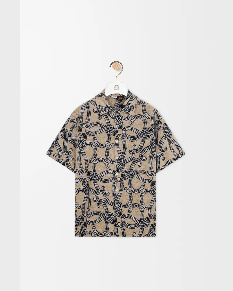 Loewe Short Sleeve Shirt In Terry Cotton Jacquard Size Hombre Beige