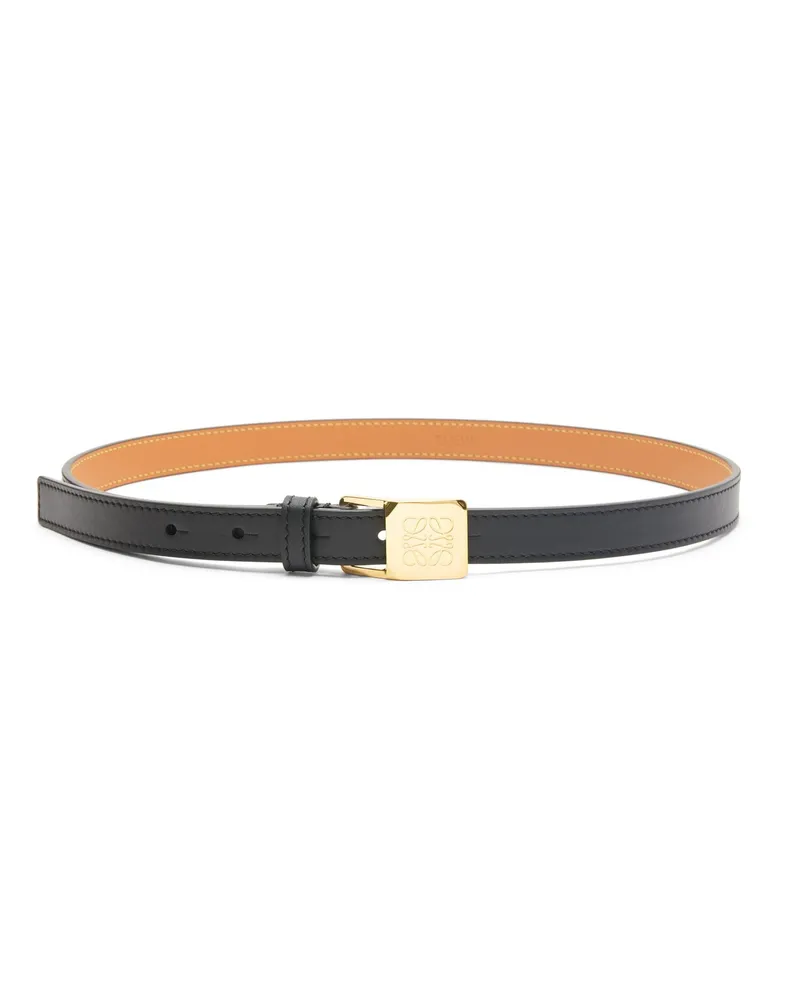 Loewe Luxury Amazona padlock belt in smooth calfskin Black