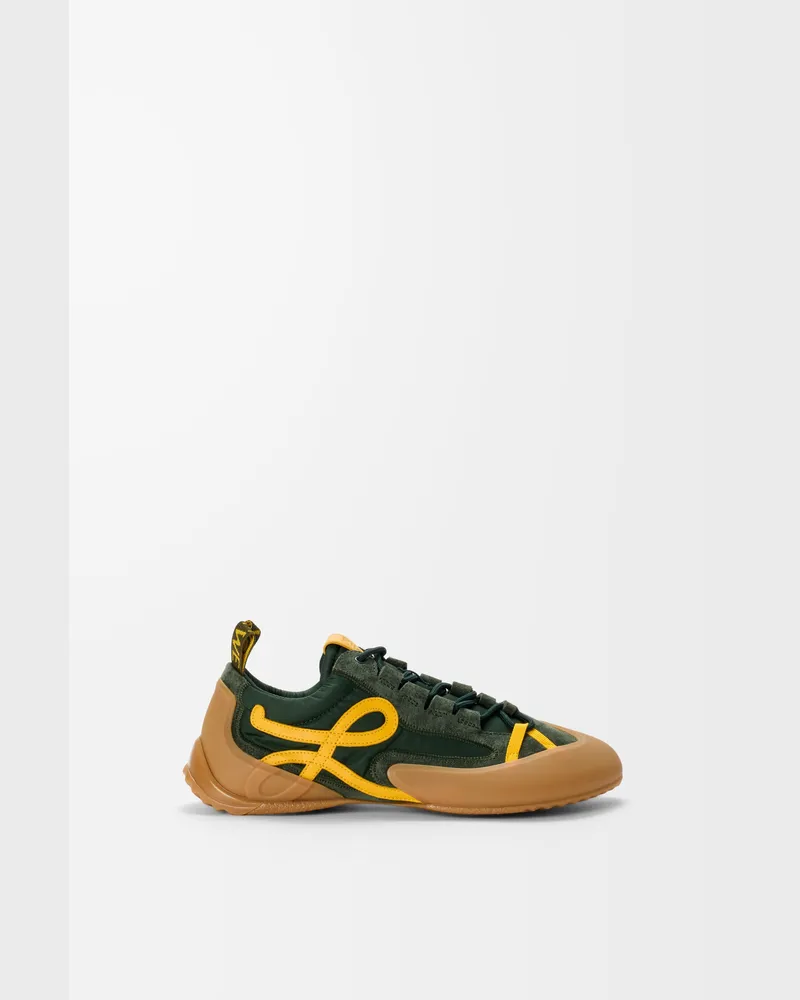 Loewe Grip Sneaker In Nylon And Suede Size Hombre Khaki