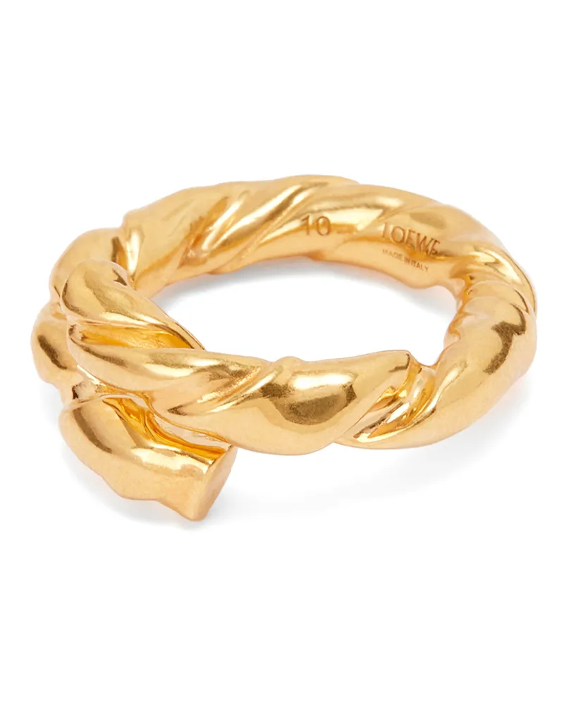 Loewe Luxury Nappa twist ring in sterling silver Gold