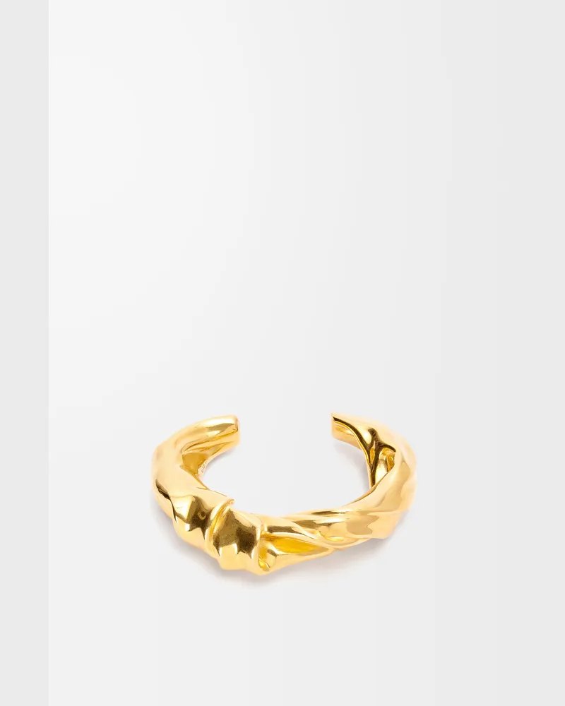 Loewe Luxury Medium nappa twist cuff in sterling silver Gold