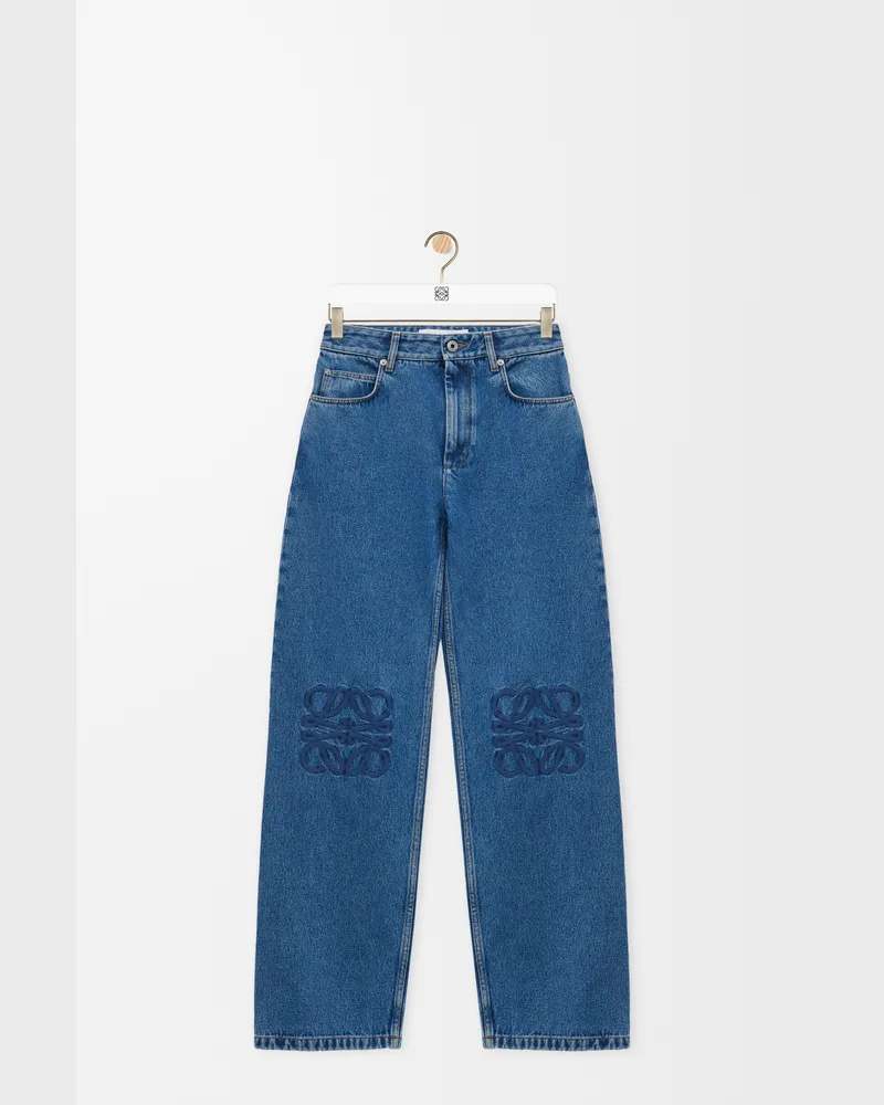 Loewe Anagram Baggy Jeans In Cotton Size Mujer Jeans