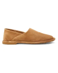 Loewe Luxury Folio slipper in suede calfskin Tabacco