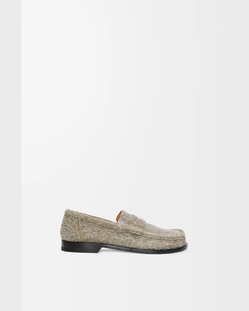 Loewe Campo Loafer In Brushed Suede Size Hombre Khaki