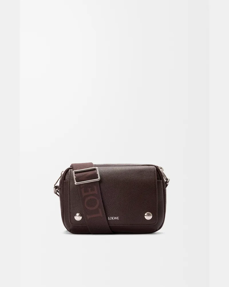 Loewe Small Pebble Messenger Bag In Supple Grained Leather skin Hombre Oxblood