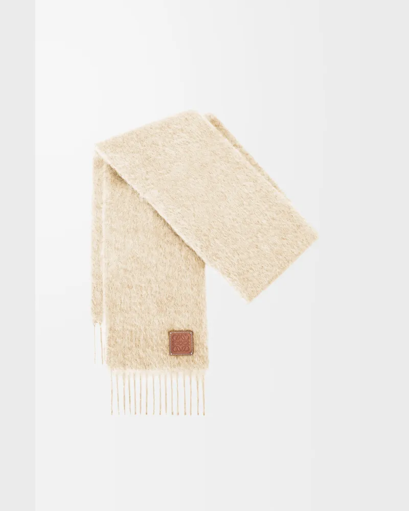 Loewe Scarf In Mohair And Wool Mujer White