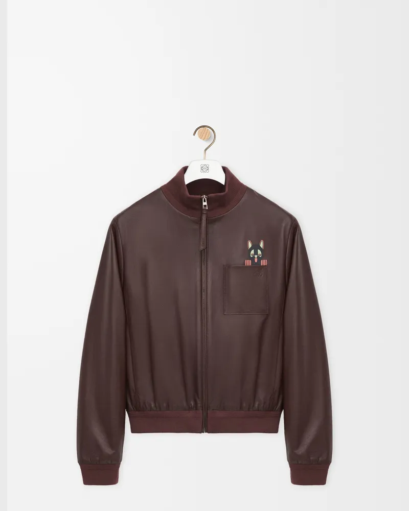 Loewe Cropped Jacket In Nappa Lambskin Size Mujer Brown