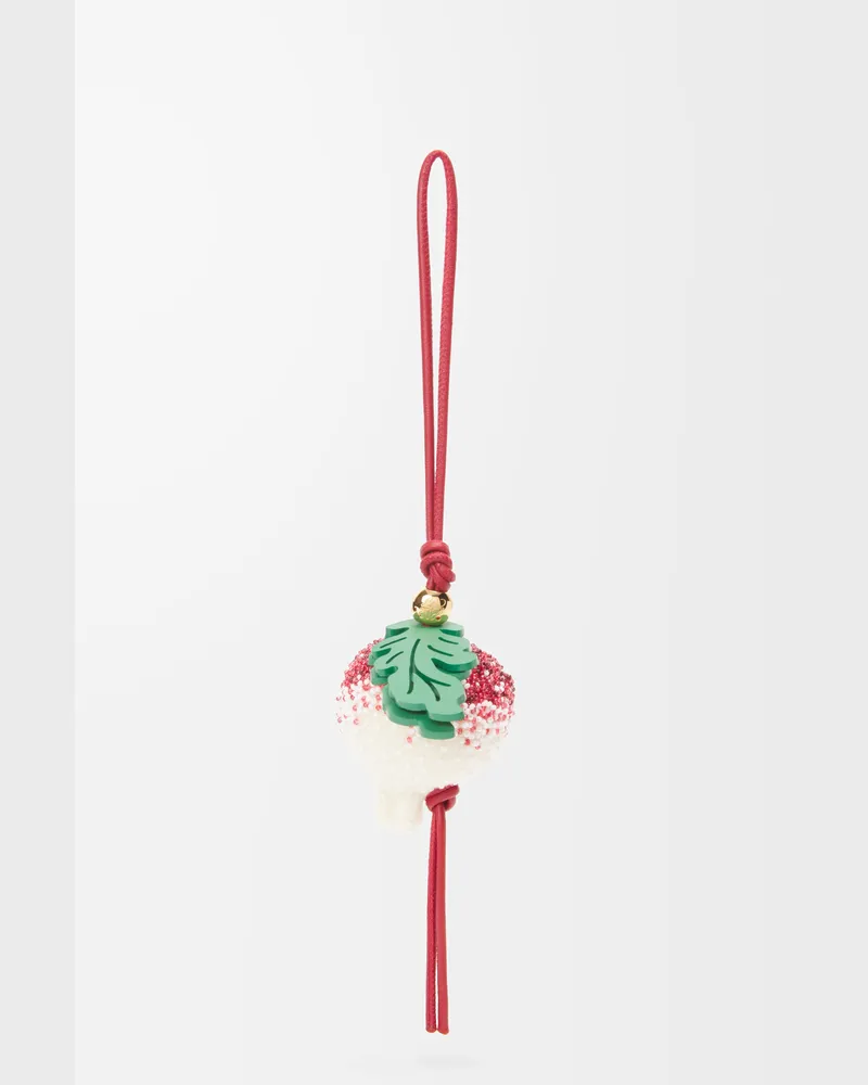 Loewe Radish Charm In Beaded Felt Mujer Crimson