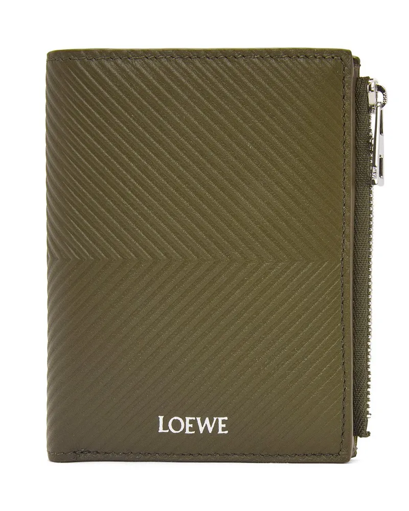 Loewe Luxury Slim compact walllet in textured classic calfskin Dark