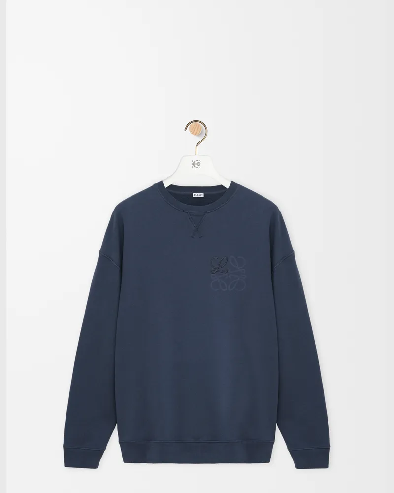 Loewe Anagram Sweatshirt In Cotton Size Hombre Indigo