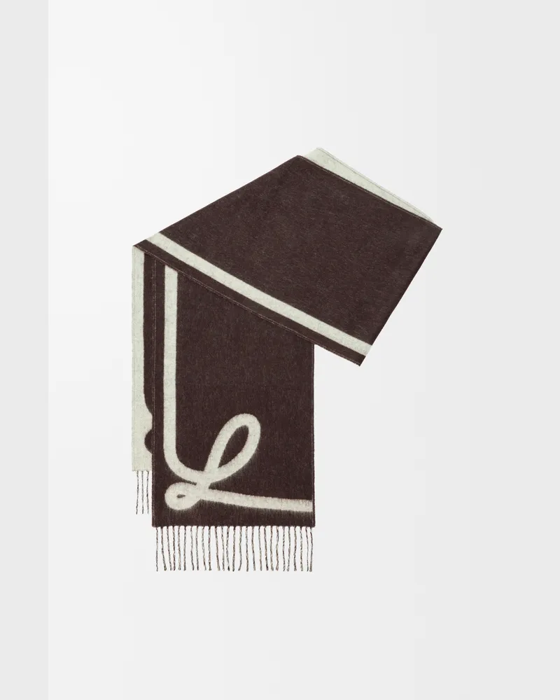 Loewe Scarf In Wool And Cashmere Mujer Brown