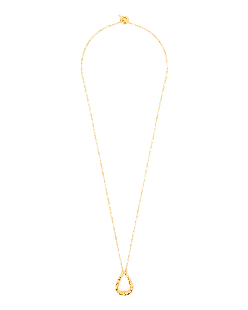 Loewe Luxury Nappa twist loop pendant in sterling silver Gold