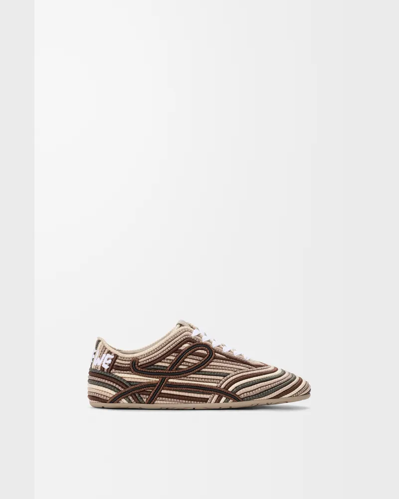 Loewe Yago Sneaker In Embroidered Canvas Size Hombre Brown