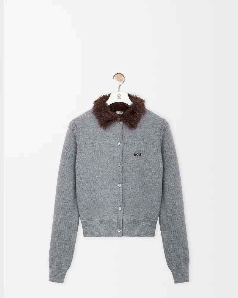 Loewe Cardigan In Wool Size Mujer Grey
