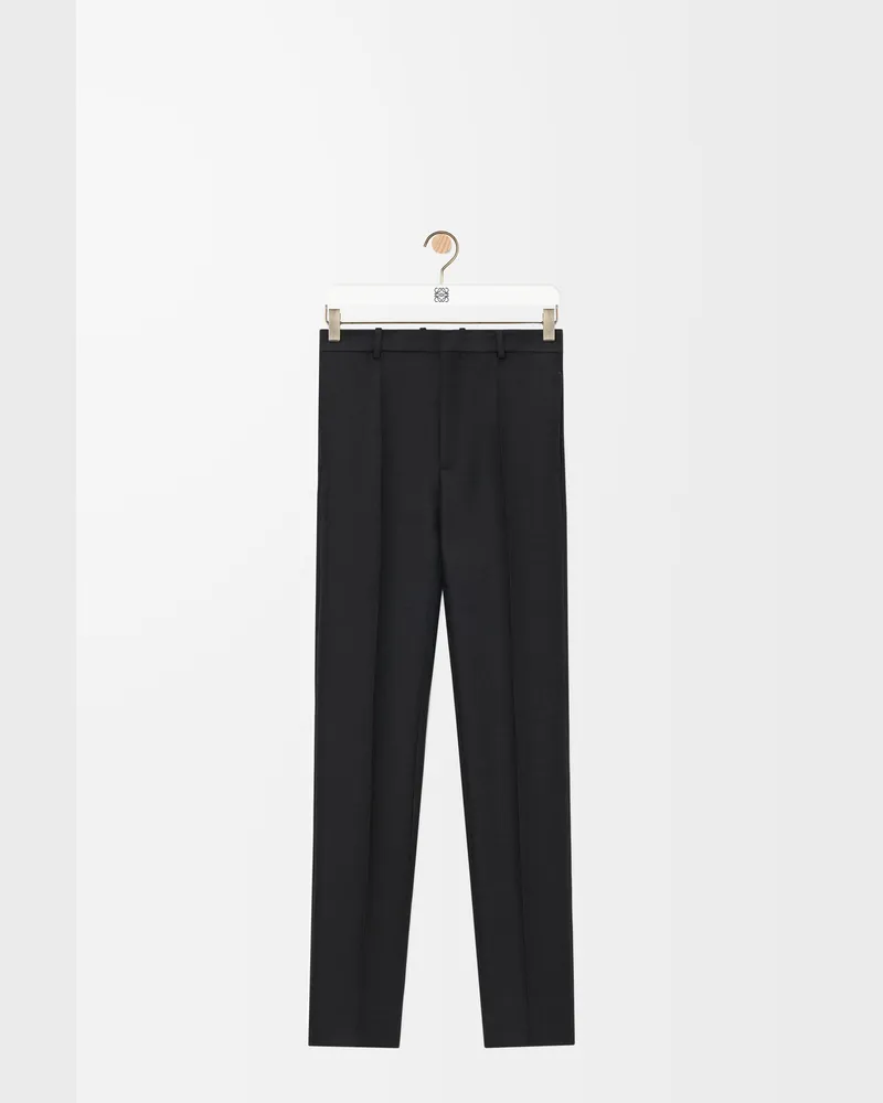 Loewe Trousers In Wool And Silk Size Hombre Black