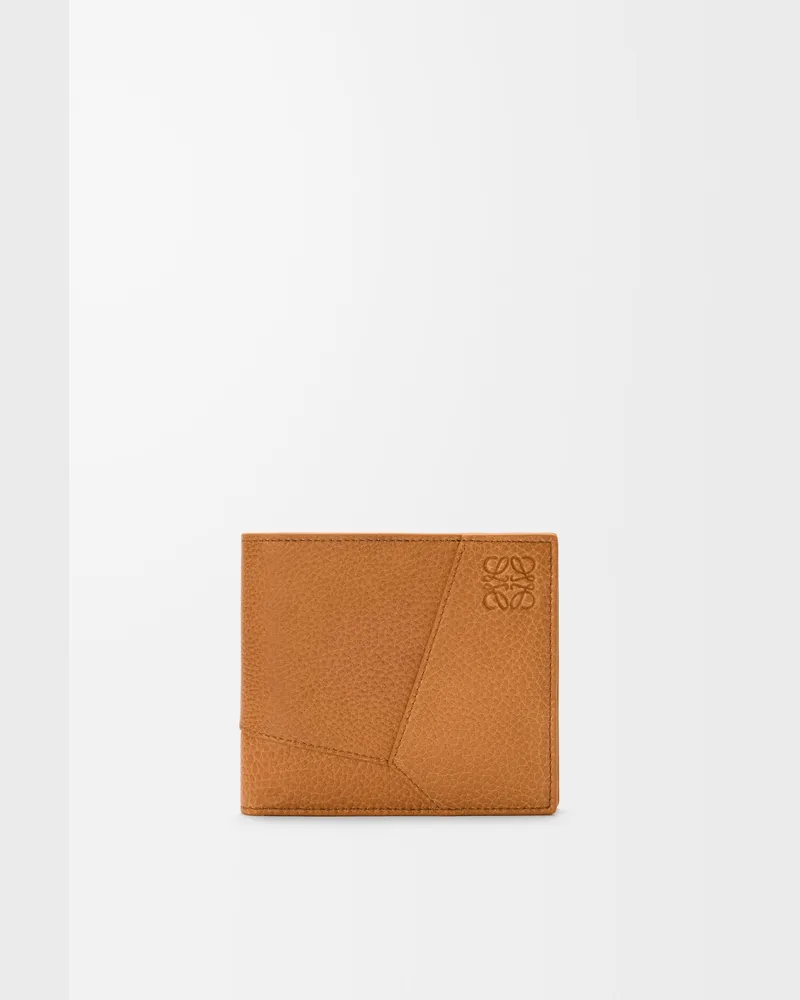 Loewe Puzzle Bifold Coin Wallet In Supple Grained Leather skin Hombre Light