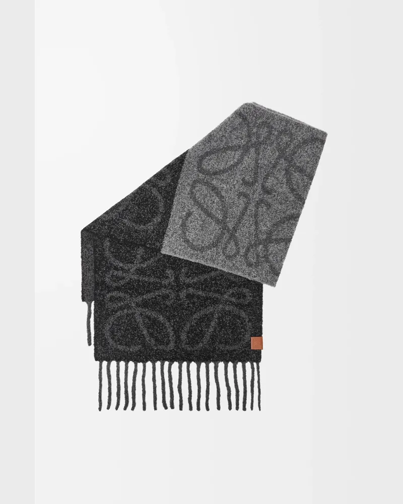 Loewe Anagram Scarf In Alpaca And Wool Mujer Dark