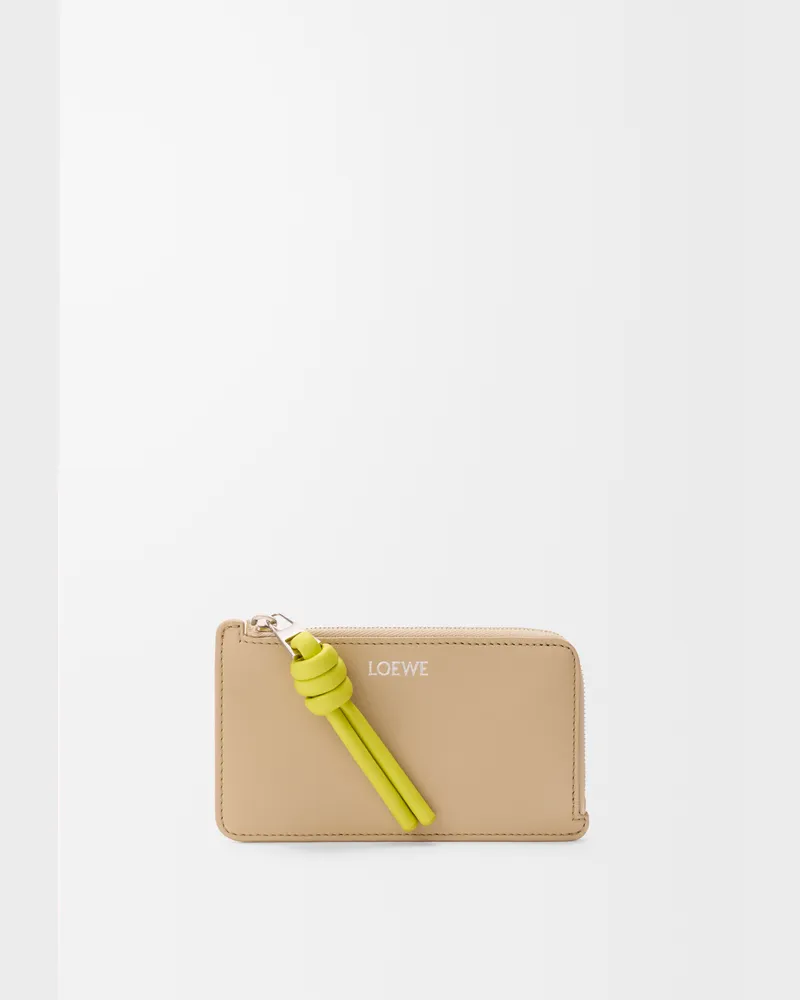Loewe Knot Coin Cardholder In Shiny Nappa Leather skin Mujer Beige