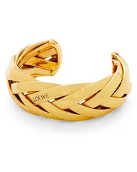 Loewe Luxury Large braided cuff in sterling silver Gold