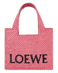 Loewe Luxury Mini  Font Tote in raffia Sunset