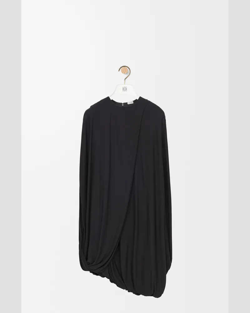 Loewe Draped Dress In Viscose Size Mujer Black