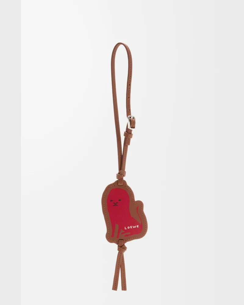 Loewe Lion Tag Charm Mujer Pecan