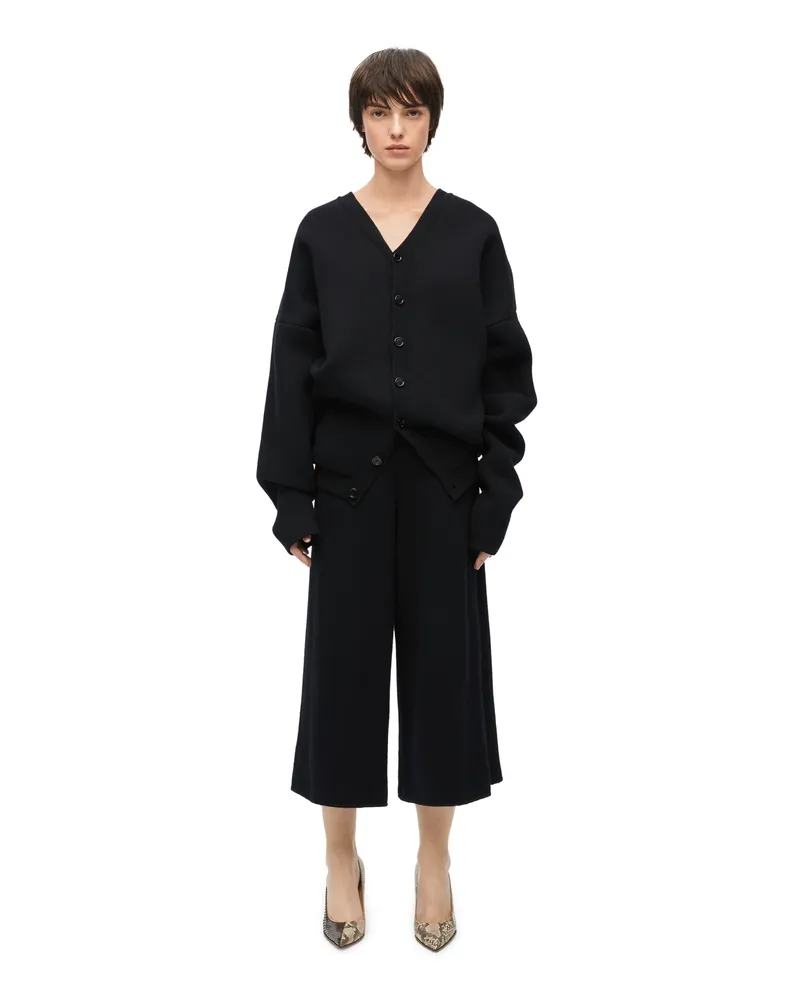 Loewe Luxury Draped cardigan in wool blend Black