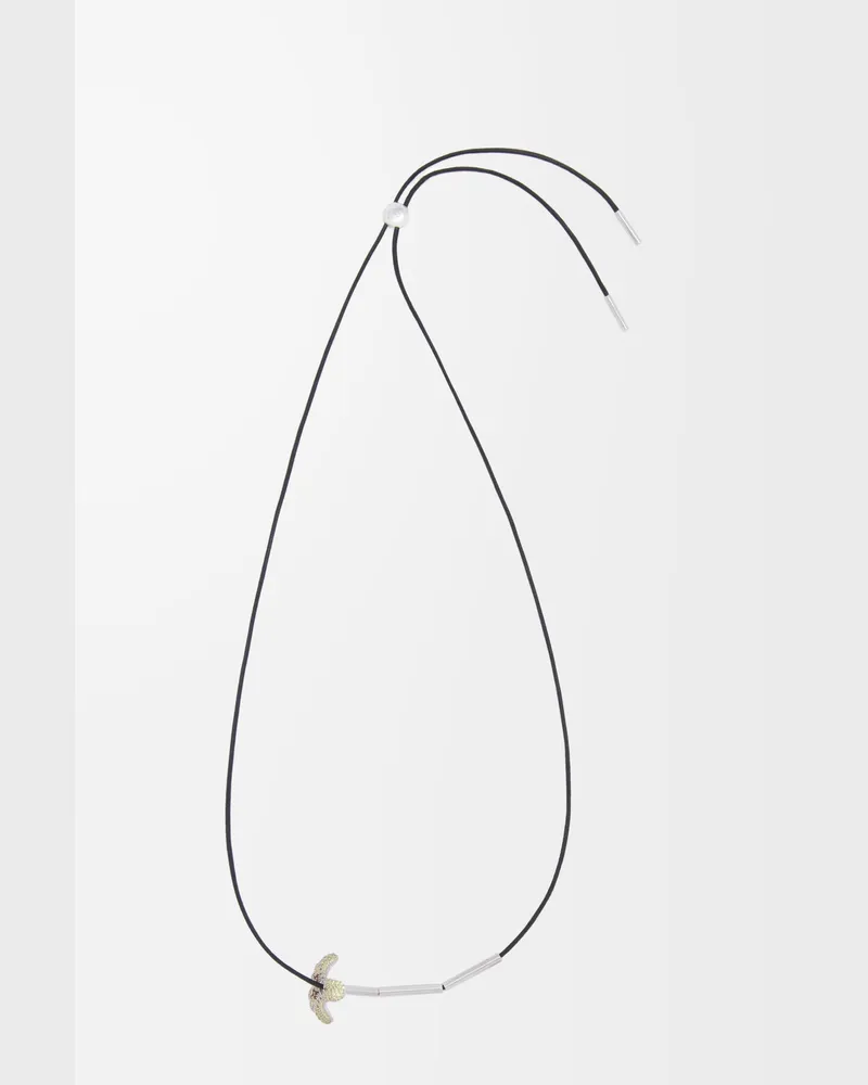 Loewe Luxury Flor necklace in sterling silver and crystals Yellow