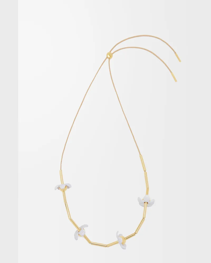 Loewe Flor Necklace In Sterling Silver And Enamel Mujer Gold