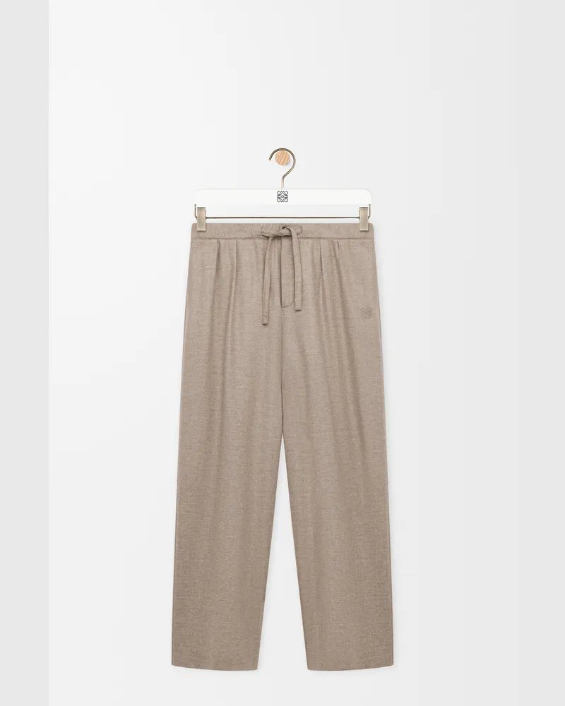 Loewe Drawstring Trousers In Wool And Cashmere Size Hombre Beige