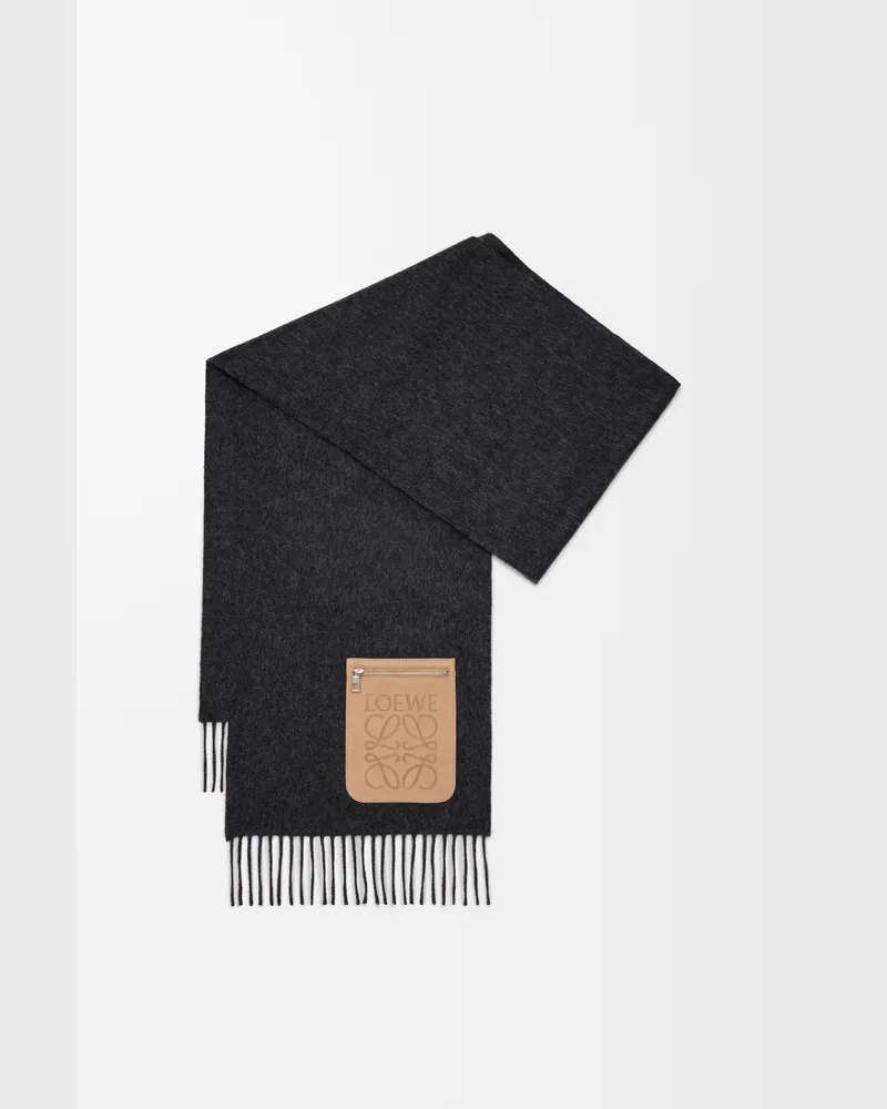 Loewe Scarf In Wool And Cashmere Mujer Dark