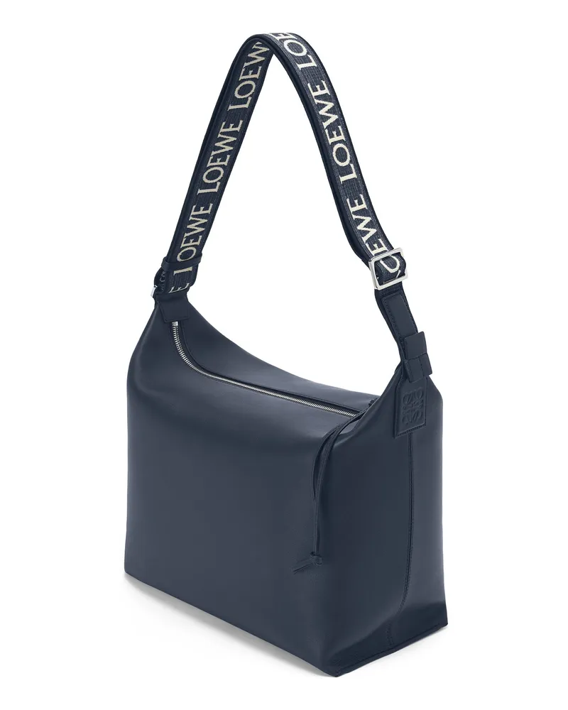 Loewe Luxury Cubi Crossbody Bag In Supple Smooth Calfskin And Jacquard Deep